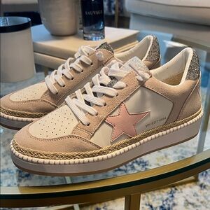Vintage Havana Beige and Pink Star Sneakers
